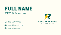 Lightning Bolt Letter R Business Card Design