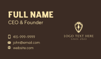 Wooden Medieval Shield Business Card