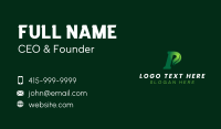 Eco Leaf Letter P Business Card