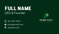 Eco Leaf Letter P Business Card Image Preview