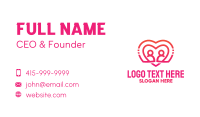 Pink Futuristic Heart Couple Business Card Design