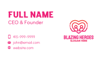 Pink Futuristic Heart Couple Business Card Image Preview