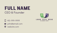 Cash Credit Letter U Business Card