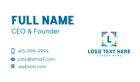 Multi Color Frame Lettermark Business Card