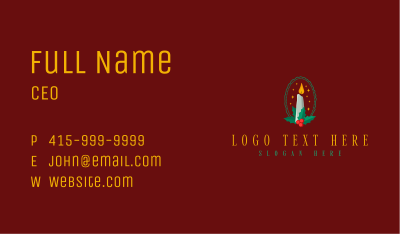 Christmas Candle Decoration Business Card
