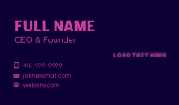 Neon Glitch Wordmark Business Card Design