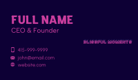 Neon Glitch Wordmark Business Card