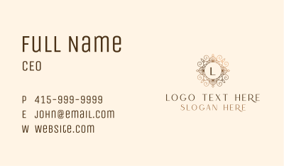 Gold Ornamental Boutique Business Card