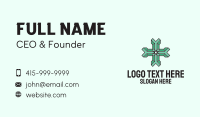 Green 3d Cross Business Card