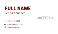 Simple Line Construction Business Card