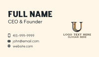 Startup Classic Letter U Business Card