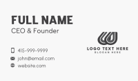 Modern Advertising Letter W Business Card