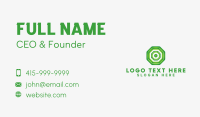Green Geometric Octagon Business Card