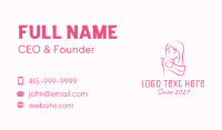 Pink Feminine Flag Woman Business Card Design