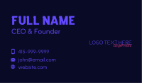 Neon Business Wordmark Business Card