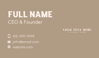 Generic Elegant Wordmark Business Card