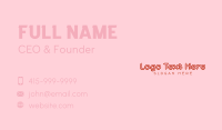 Fashion Feminine Wordmark Business Card Design