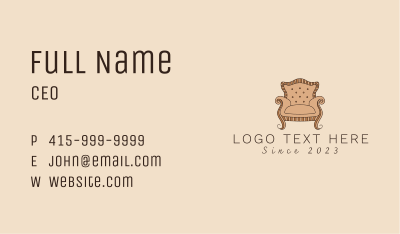Classic Armchair Furniture Business Card