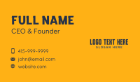 Masculine Business Wordmark Business Card