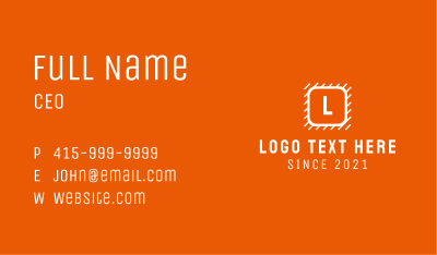 White Construction Letter Business Card