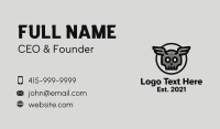 Horns Skull Wings Business Card