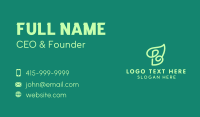 Green Organic Letter B  Business Card