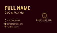 Premium Gold Crown Shield Business Card Design