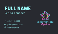 Neon Star Disc Business Card Design