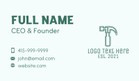 Green Hammer Line Art  Business Card