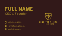 Gold Medieval Bird Shield  Business Card