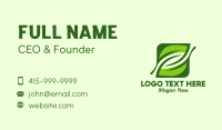 Green Square Leaf  Business Card Design