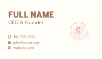 Beauty Floral Wreath Letter Business Card
