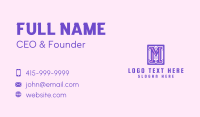 Purple Toy Shop Letter M Business Card Design