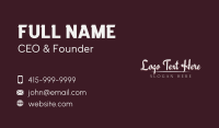 Fashion Cursive Wordmark Business Card