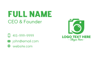 Leaf Camera Outline Business Card Design