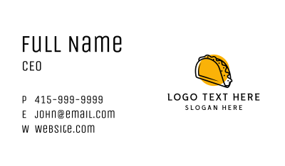 Mexican Taco Restaurant Business Card