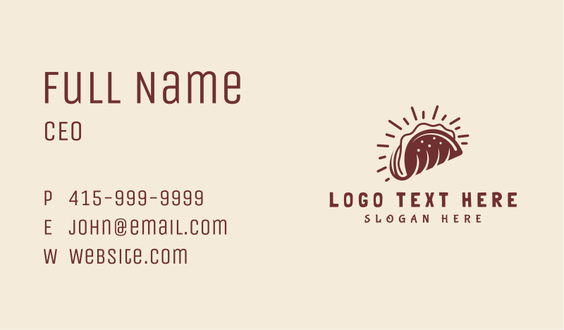 Taco Business Card example 4