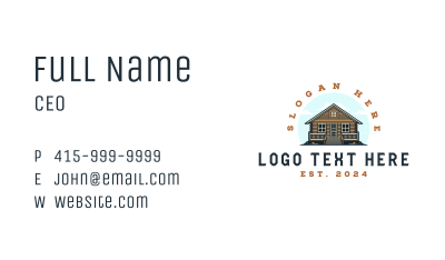 Wood Cabin Contractor Business Card
