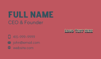 Classic Retro Type Wordmark Business Card
