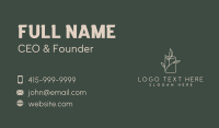 Candle Leaf Flame Business Card Design