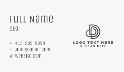Startup Business Letter D Business Card Image Preview