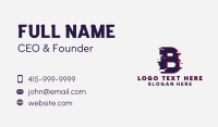 Cyber Glitch Letter B Business Card Design