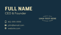 Vintage Hipster Wordmark Business Card