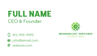 Green Gradient Flower Lettermark Business Card