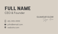 Minimalist Fashion Wordmark Business Card