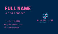 Neon Moon Face Business Card