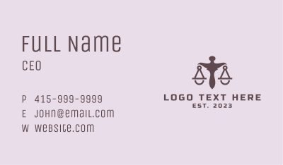Judicial Law Firm Business Card