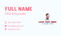 Cartoon Handyman Wrench Business Card Design