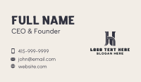 Industrial Contractor Builder Letter H Business Card Design