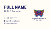 Colorful Stained Glass Moth Business Card Design